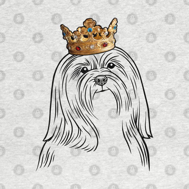 Lhasa Apso Dog King Queen Wearing Crown by millersye